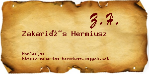 Zakariás Hermiusz névjegykártya